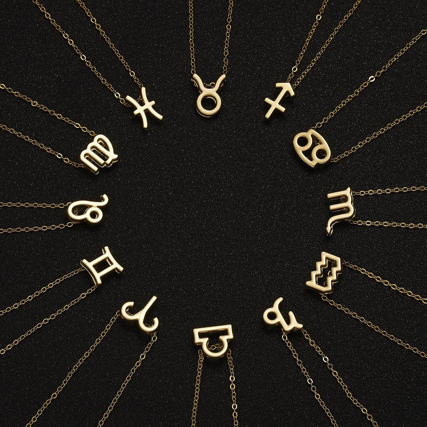 3 pièces/ensemble 12 signe du zodiaque collier pour femmes 12 Constellation pendentif chaîne ras du cou bijoux d'anniversaire avec carte en carton |.