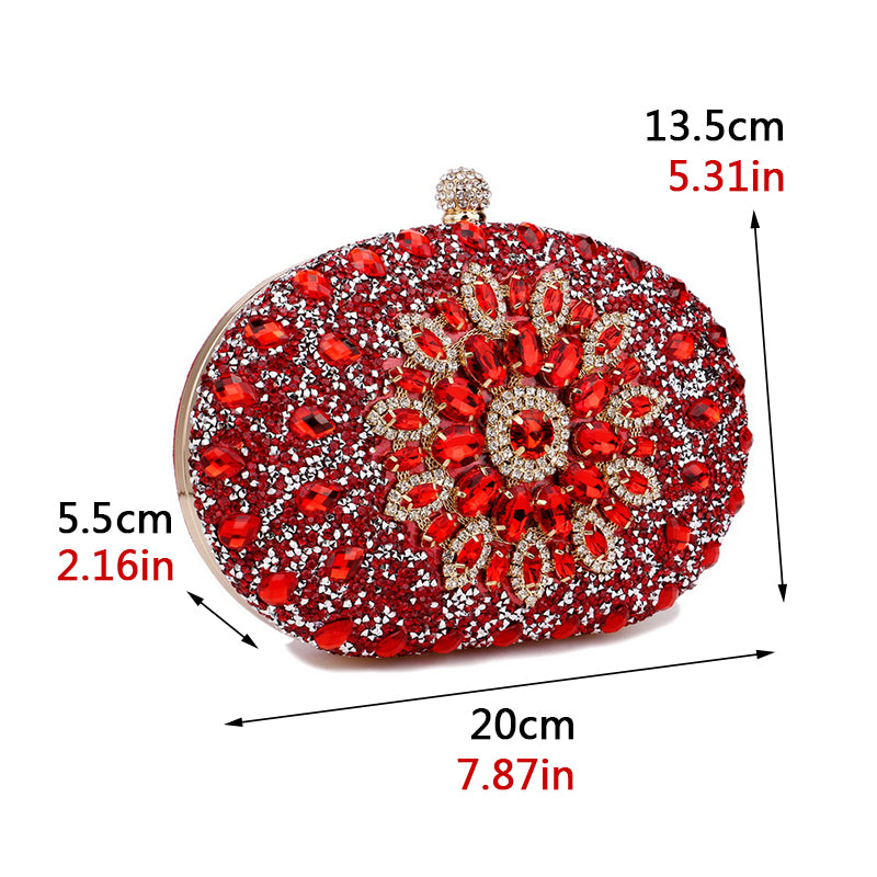 Pochette de luxe en diamant pour femmes, sac de soirée cristal