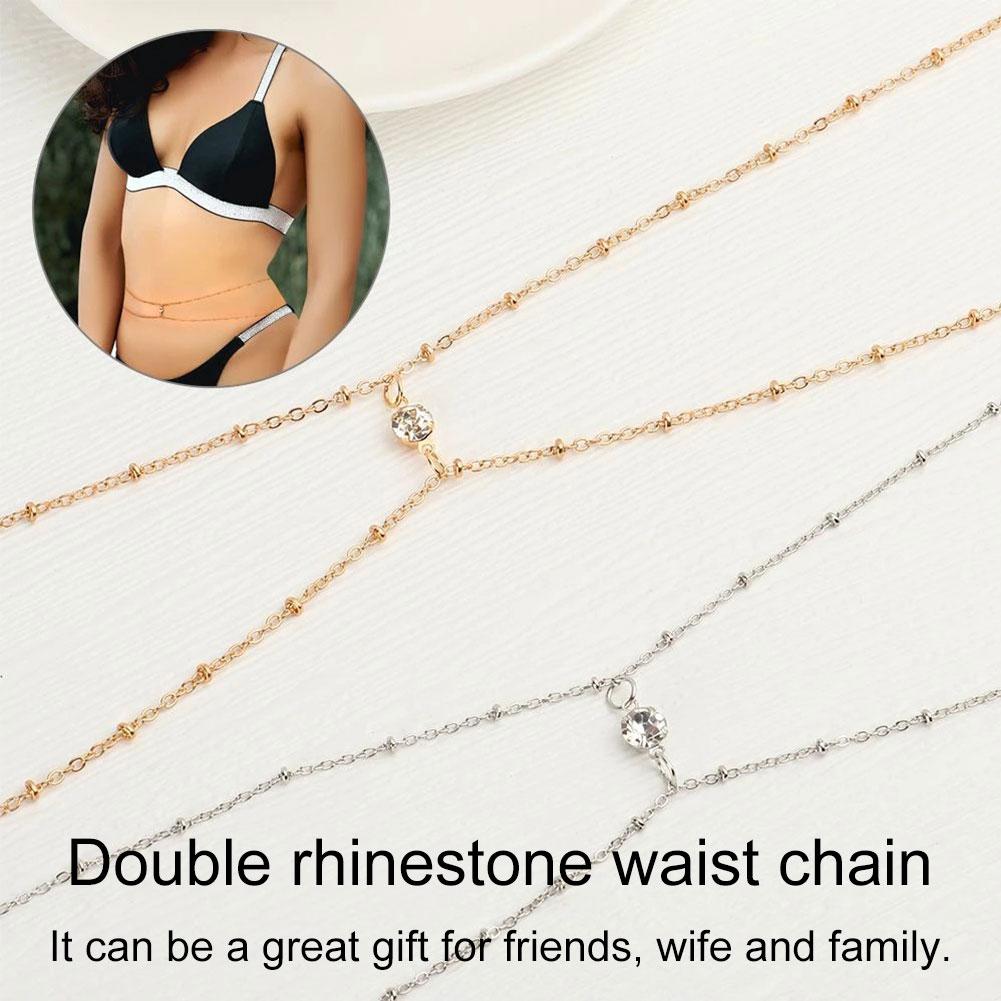 Chaines de taille double Couche avec Perle de Cuivre, Bijoux de Corps.