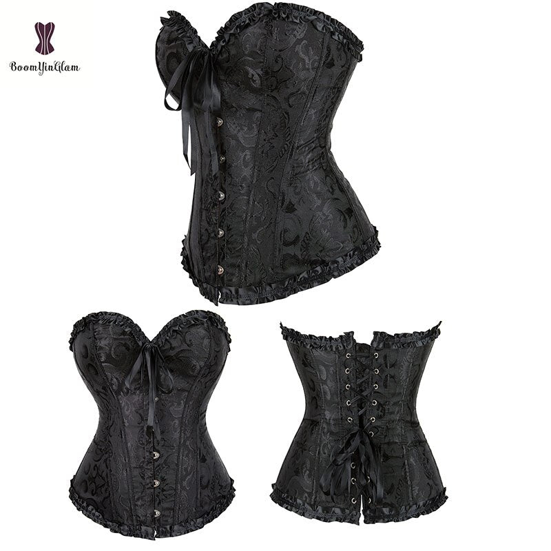Corset Moulant En Dentelle Pour Femmes, Lingerie Sexy, Corset Plissé, Taille Xs-6xl 810 # - Bustiers Et Corsets