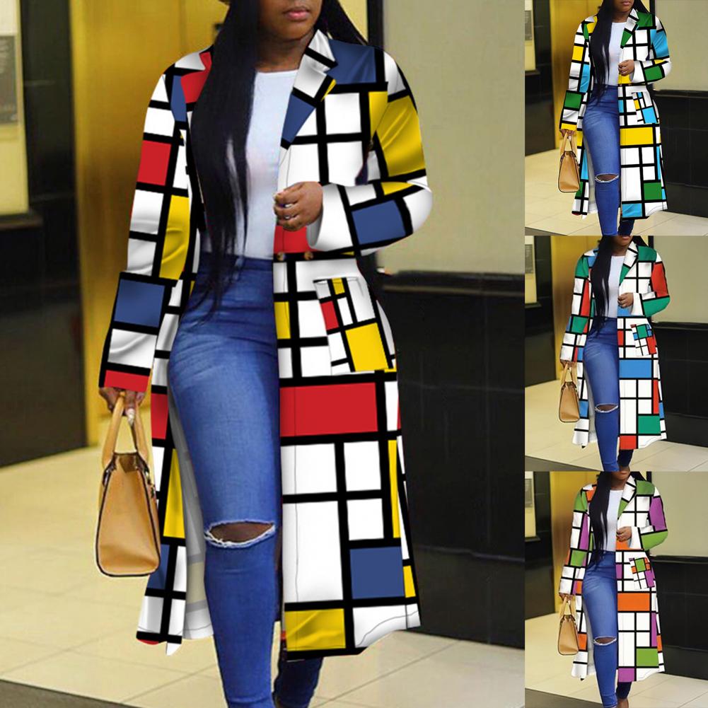 Veste trench longue africain femmes à manches longues impression ,Taille S à 5XL |