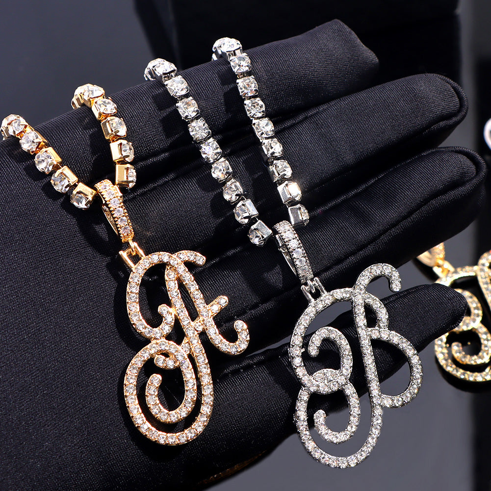 Bracelet De Cheville En Zircon Avec Lettres Initiales Pour Femme, Gourmette Cristal Scintillant.