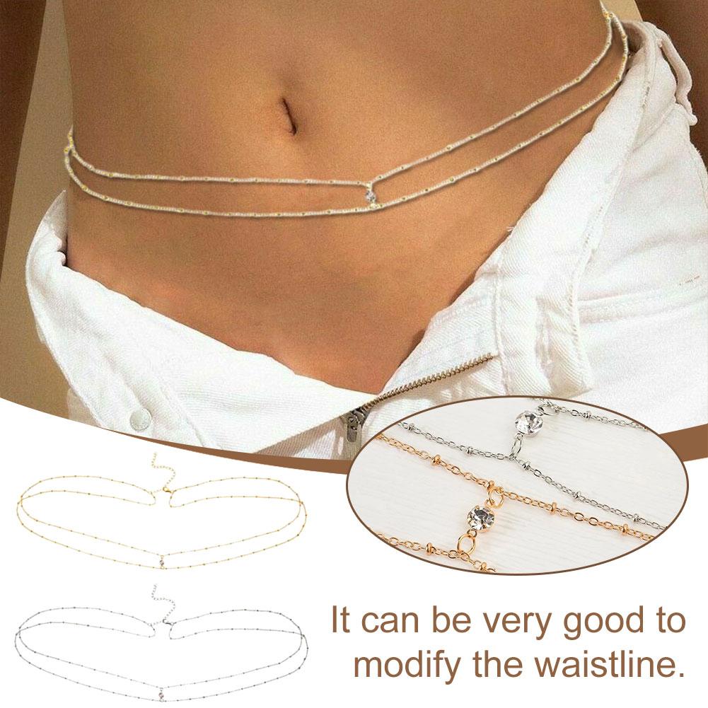 Chaines de taille double Couche avec Perle de Cuivre, Bijoux de Corps.
