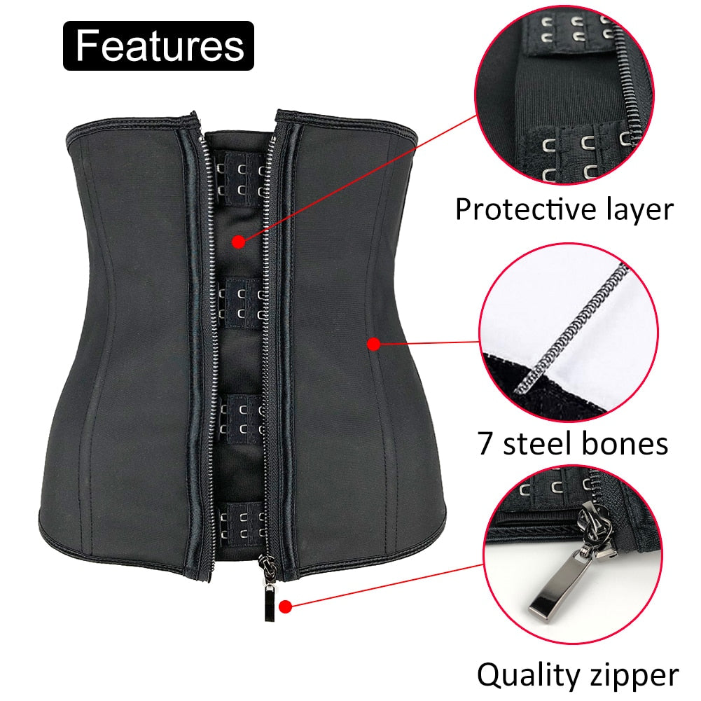 Corset gaine en latex avec fermeture éclair pour femme
Amincissante et sculptant