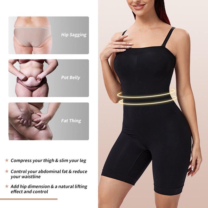Body amincissant effet push up pour femme, gaine ventre plat et cuisses