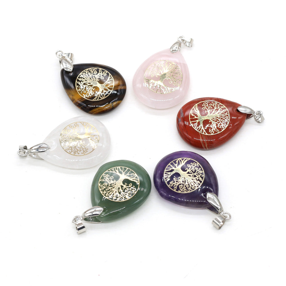 Pendentif en Pierre Naturelle des Sept Chakras, Collier Rétro, Cadeau Exécutif, 25x32mm .