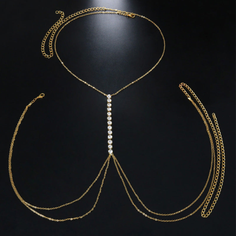 Chaine Soutien gorge croisé en biscuits fait à la main pour femmes, bijoux de poitrine.