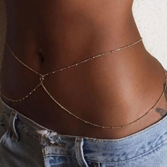 Chaines de taille double Couche avec Perle de Cuivre, Bijoux de Corps.