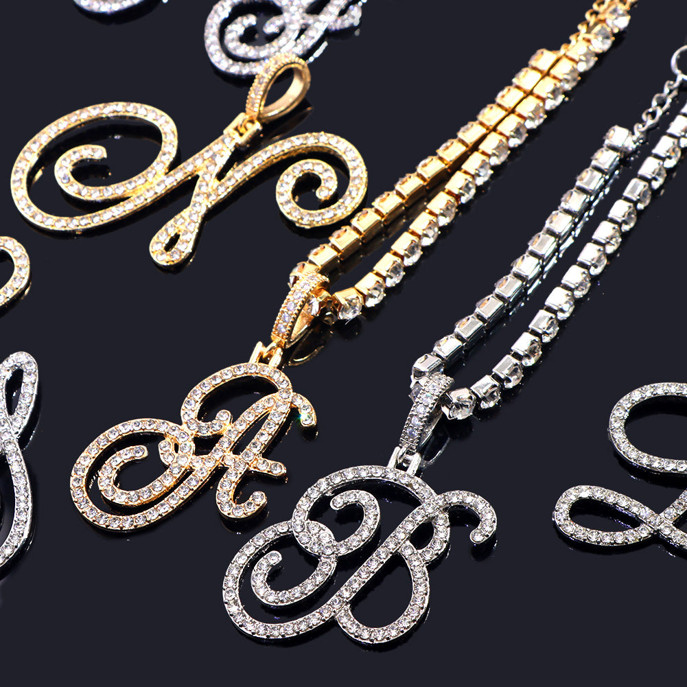 Bracelet De Cheville En Zircon Avec Lettres Initiales Pour Femme, Gourmette Cristal Scintillant.