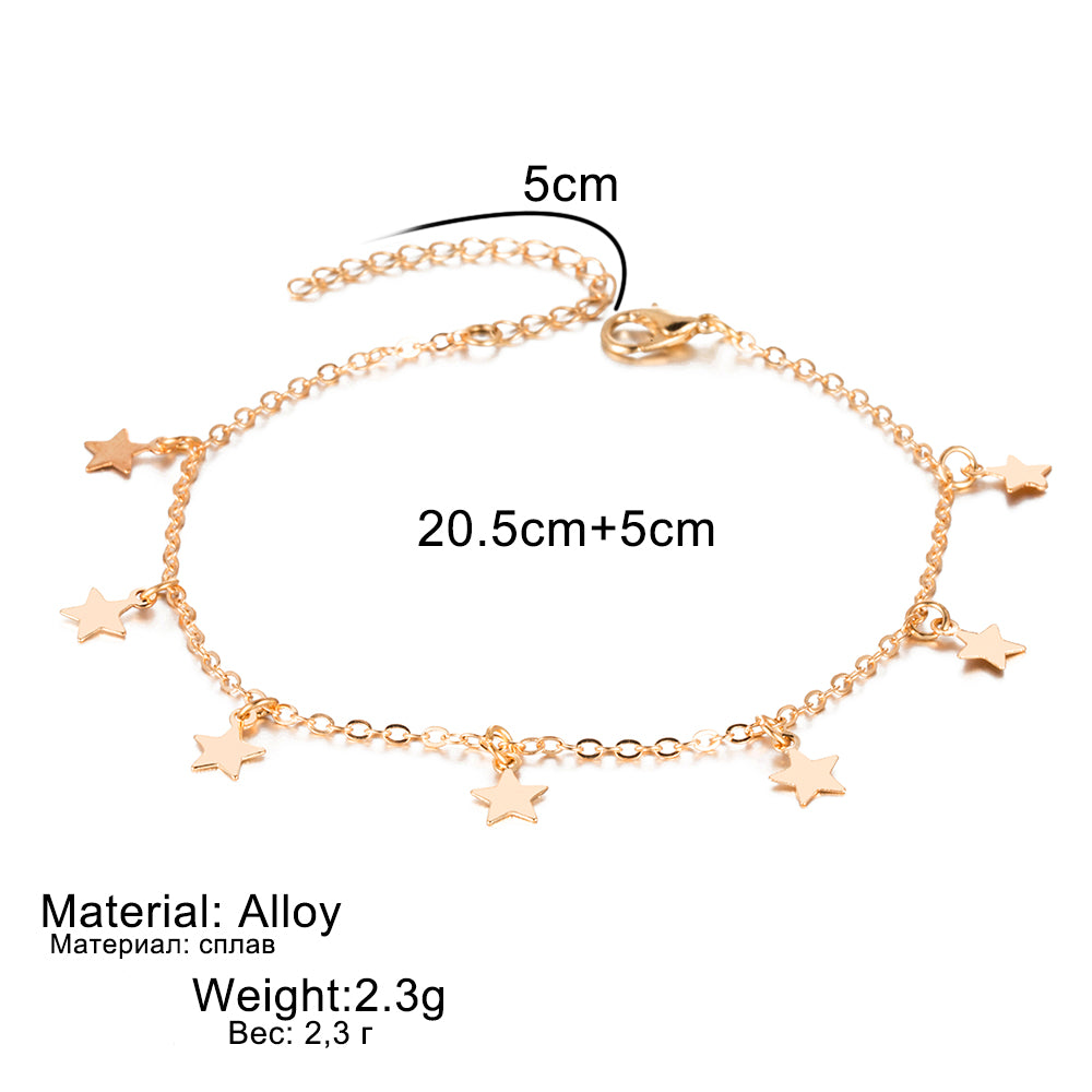 Bracelet De Cheville, Pendentif Étoile.