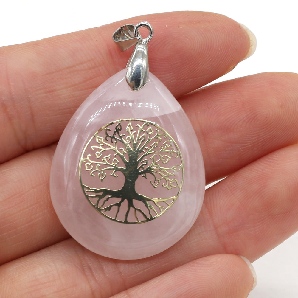 Pendentif en Pierre Naturelle des Sept Chakras, Collier Rétro, Cadeau Exécutif, 25x32mm .