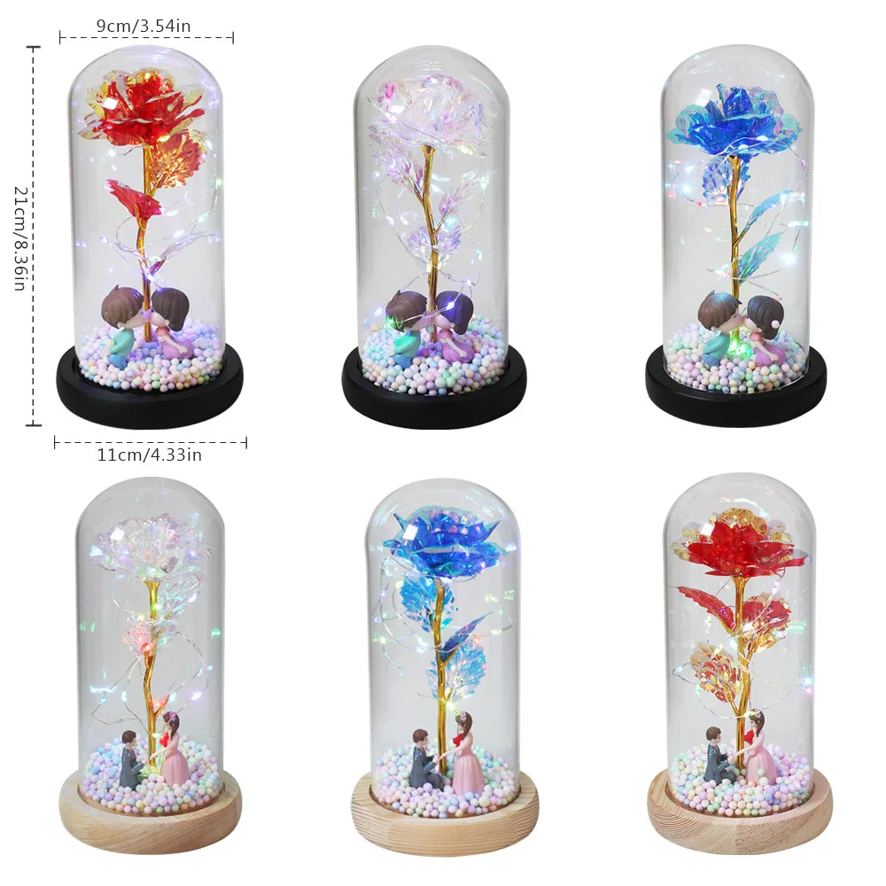 Rose Enchantée LED avec lumières dégradées
