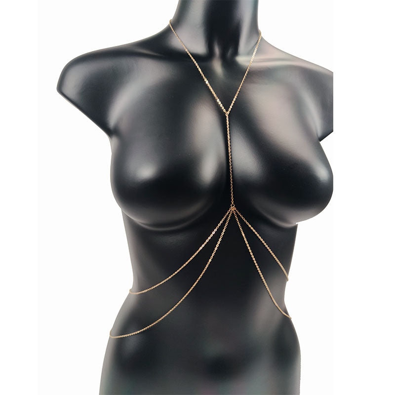 Bijoux De Corps Sexy Pour Femme, Chaîne De Poitrine, Bikini, Chaîne De Taille Croisée, Mode Plage