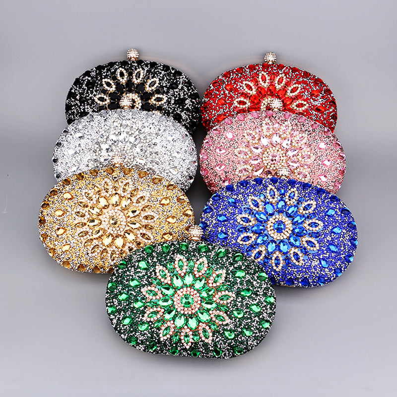 Pochette de luxe en diamant pour femmes, sac de soirée cristal