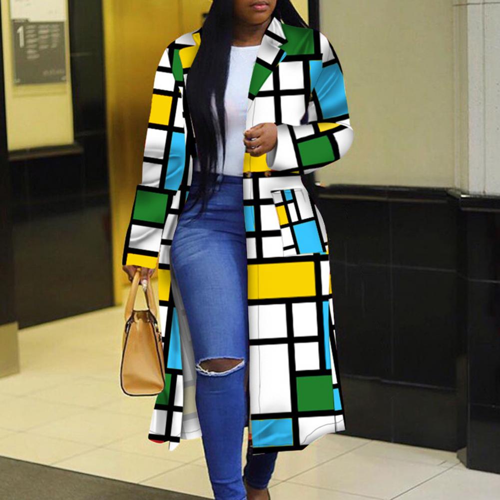 Veste trench longue africain femmes à manches longues impression ,Taille S à 5XL |