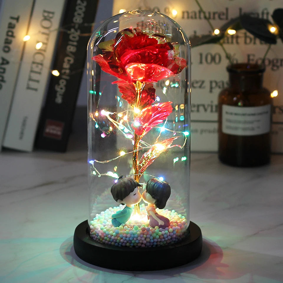 Rose Enchantée LED avec lumières dégradées