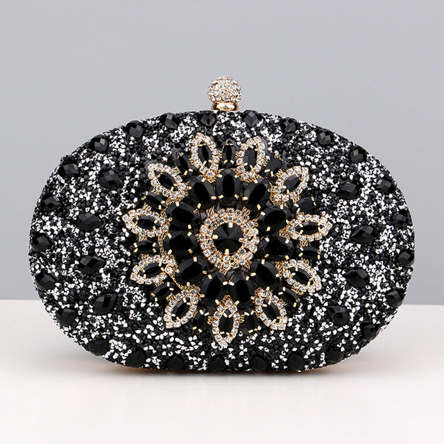 Pochette de luxe en diamant pour femmes, sac de soirée cristal