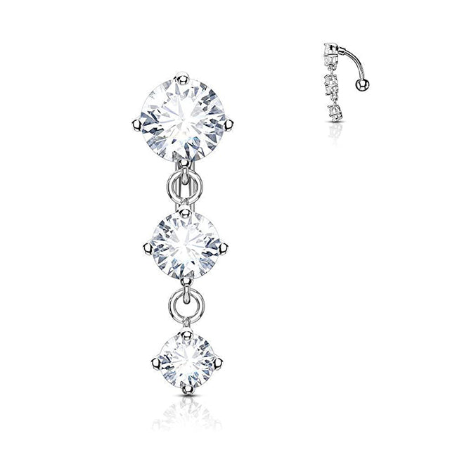 Piercing Pour Le Nombril, Bijou En Acier Chirurgical 316l Et Zircon Cubique, 10 Modèles, 14g - Bijoux De Corps