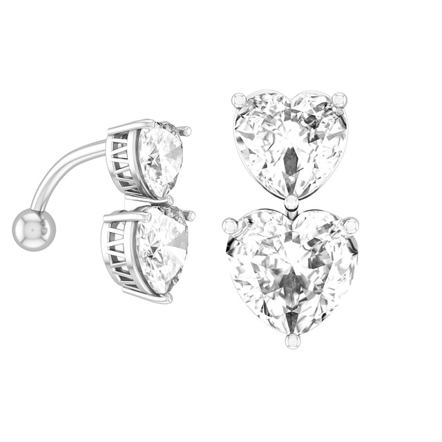 Piercing Pour Le Nombril, Bijou En Acier Chirurgical 316l Et Zircon Cubique, 10 Modèles, 14g - Bijoux De Corps