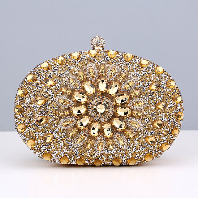 Pochette de luxe en diamant pour femmes, sac de soirée cristal