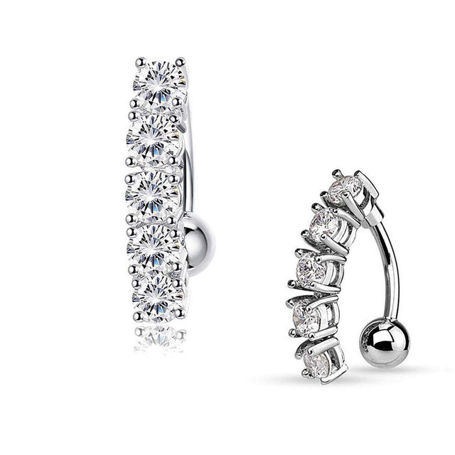 Piercing Pour Le Nombril, Bijou En Acier Chirurgical 316l Et Zircon Cubique, 10 Modèles, 14g - Bijoux De Corps