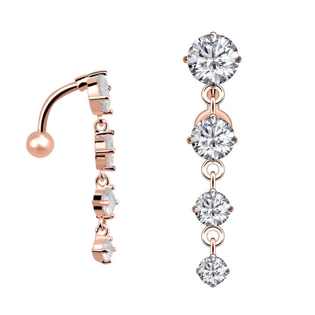 Piercing Pour Le Nombril, Bijou En Acier Chirurgical 316l Et Zircon Cubique, 10 Modèles, 14g - Bijoux De Corps