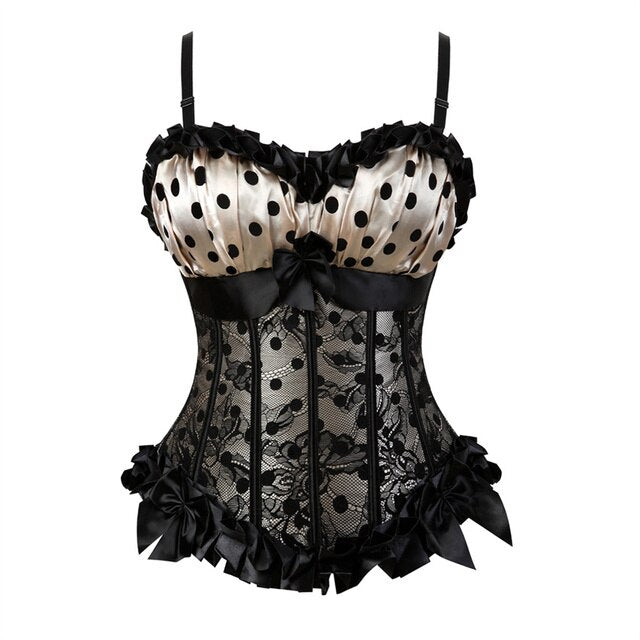 Corset Noir À Bretelles Pour Femmes, Grande Taille, Motif Floral, Fermeture Éclair, Top Gothique, Steampunk