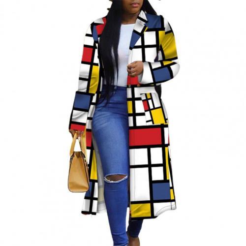 Veste trench longue africain femmes à manches longues impression ,Taille S à 5XL |