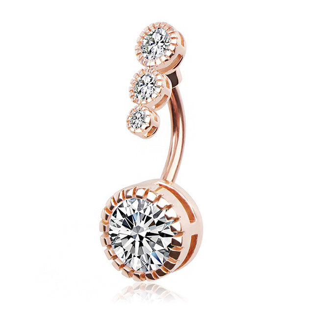 Piercing Pour Le Nombril, Bijou En Acier Chirurgical 316l Et Zircon Cubique, 10 Modèles, 14g - Bijoux De Corps