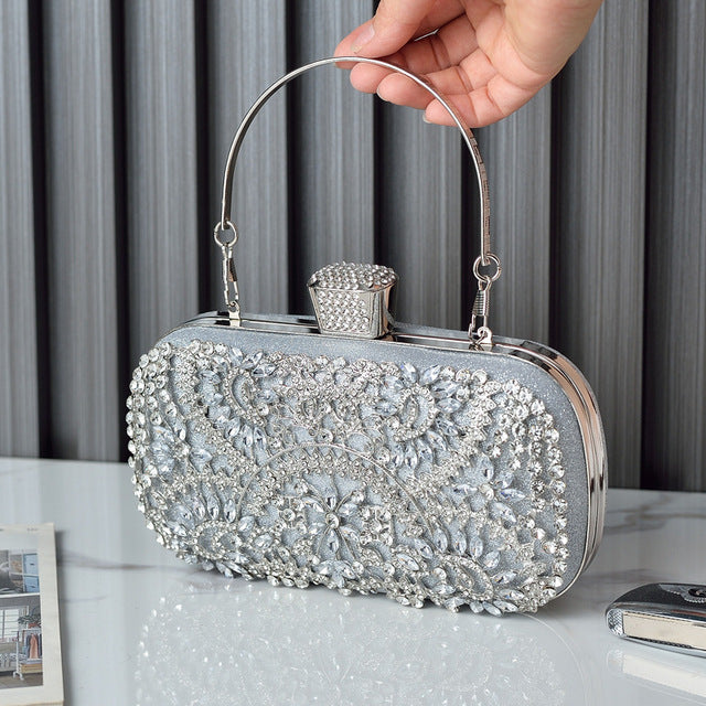 Pochette De Soirée En Diamant Pour Femmes, À Chaîne Pour Épaule