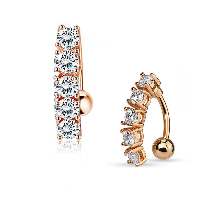 Piercing Pour Le Nombril, Bijou En Acier Chirurgical 316l Et Zircon Cubique, 10 Modèles, 14g - Bijoux De Corps