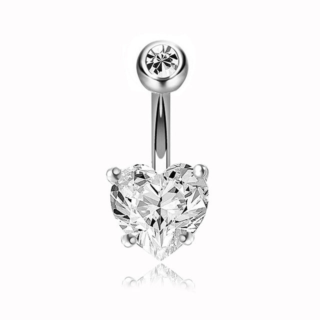 Boucle D'oreille Et De Nombril En Acier Cristal, Piercing, En Forme De Cœur, Bijoux, Sexy, Pour Le Corps, 1 Pièce - Bijoux De Corps