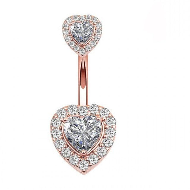 Boucle D'oreille Et De Nombril En Acier Cristal, Piercing, En Forme De Cœur, Bijoux, Sexy, Pour Le Corps, 1 Pièce - Bijoux De Corps
