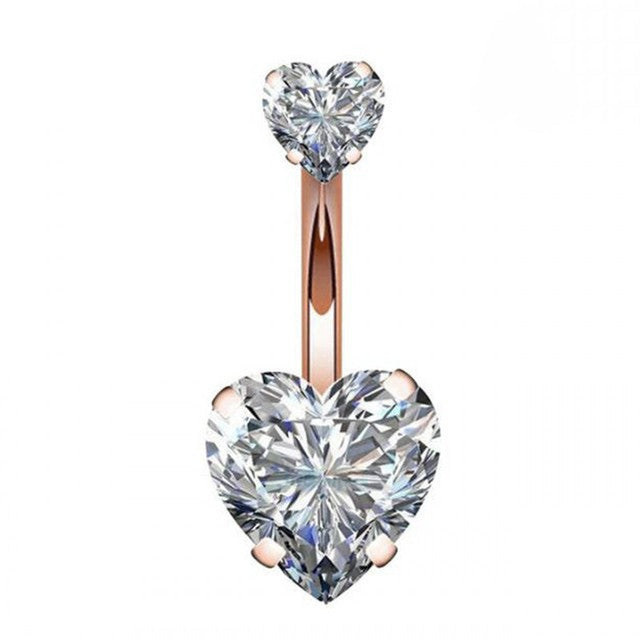 Boucle D'oreille Et De Nombril En Acier Cristal, Piercing, En Forme De Cœur, Bijoux, Sexy, Pour Le Corps, 1 Pièce - Bijoux De Corps