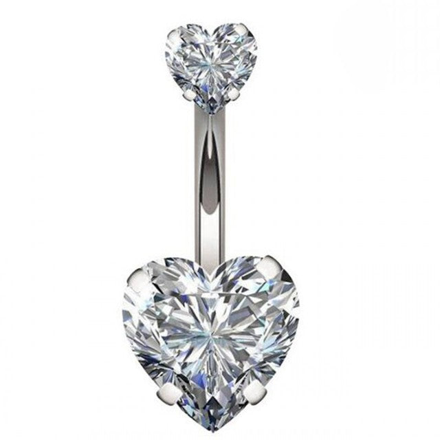 Boucle D'oreille Et De Nombril En Acier Cristal, Piercing, En Forme De Cœur, Bijoux, Sexy, Pour Le Corps, 1 Pièce - Bijoux De Corps