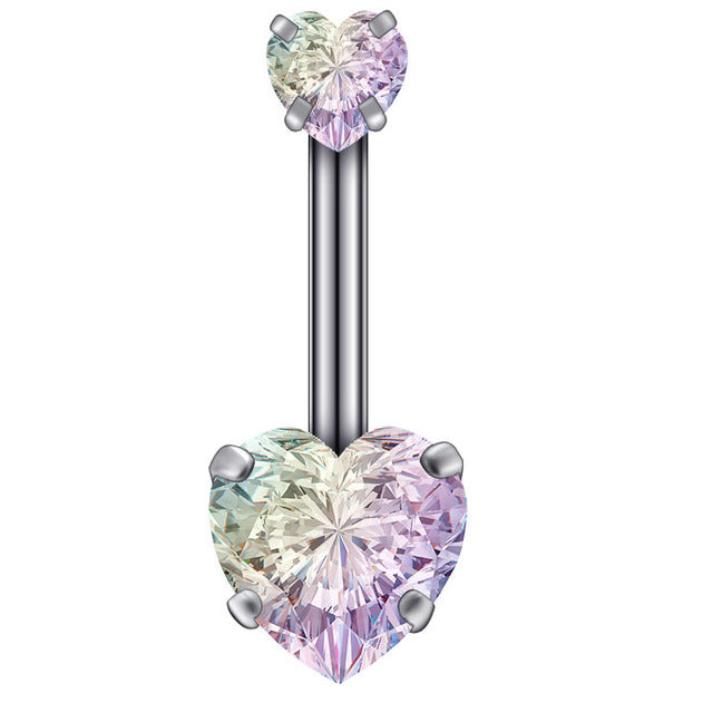 Boucle D'oreille Et De Nombril En Acier Cristal, Piercing, En Forme De Cœur, Bijoux, Sexy, Pour Le Corps, 1 Pièce - Bijoux De Corps