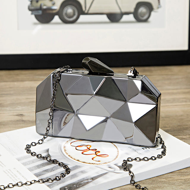 Sac À Main En Acrylique Géométrique Pour Femme, Pochette De Soirée À Chaîne Pour Un Mariage, Un Rendez-vous, Une Fête