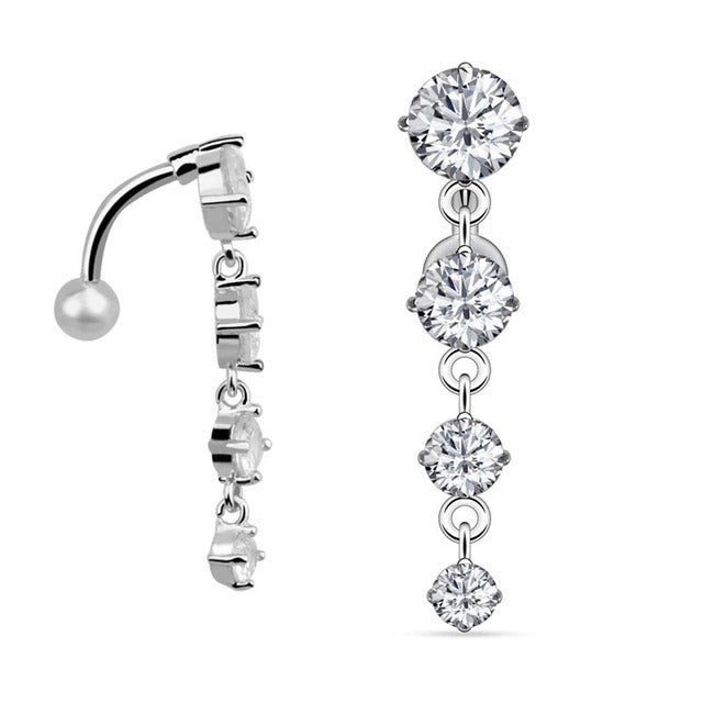 Piercing Pour Le Nombril, Bijou En Acier Chirurgical 316l Et Zircon Cubique, 10 Modèles, 14g - Bijoux De Corps
