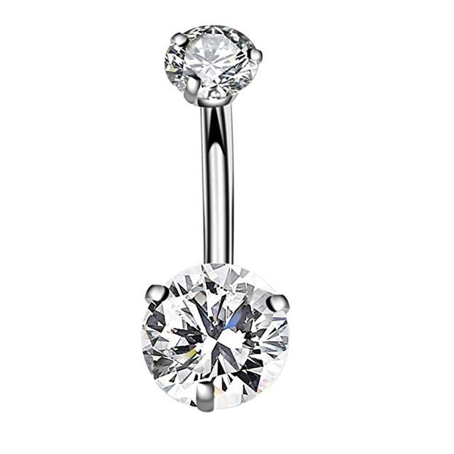 Piercing Pour Le Nombril, Bijou En Acier Chirurgical 316l Et Zircon Cubique, 10 Modèles, 14g - Bijoux De Corps