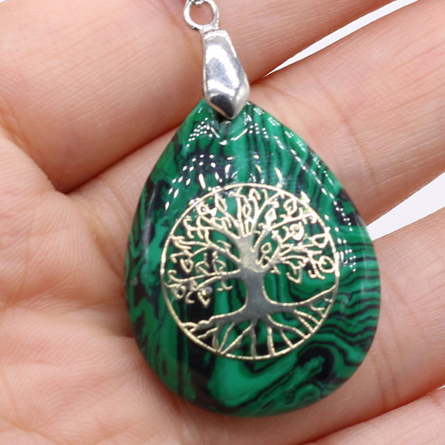 Pendentif en Pierre Naturelle des Sept Chakras, Collier Rétro, Cadeau Exécutif, 25x32mm .