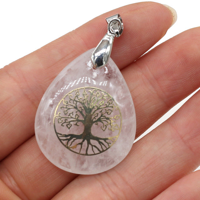 Pendentif en Pierre Naturelle des Sept Chakras, Collier Rétro, Cadeau Exécutif, 25x32mm .