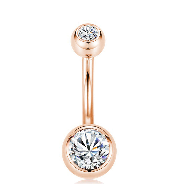 Piercing Pour Le Nombril, Bijou En Acier Chirurgical 316l Et Zircon Cubique, 10 Modèles, 14g - Bijoux De Corps