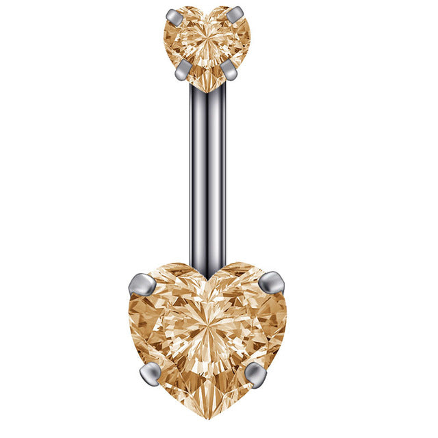 Boucle D'oreille Et De Nombril En Acier Cristal, Piercing, En Forme De Cœur, Bijoux, Sexy, Pour Le Corps, 1 Pièce - Bijoux De Corps
