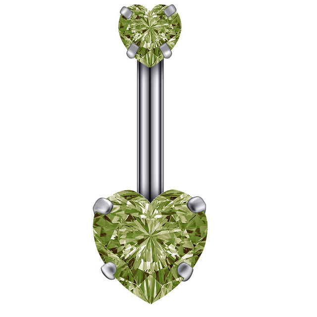 Boucle D'oreille Et De Nombril En Acier Cristal, Piercing, En Forme De Cœur, Bijoux, Sexy, Pour Le Corps, 1 Pièce - Bijoux De Corps
