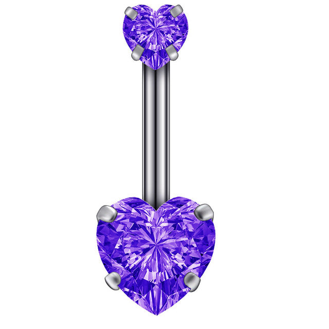 Boucle D'oreille Et De Nombril En Acier Cristal, Piercing, En Forme De Cœur, Bijoux, Sexy, Pour Le Corps, 1 Pièce - Bijoux De Corps