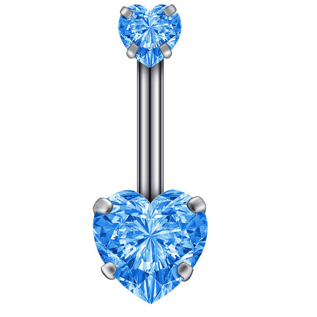 Boucle D'oreille Et De Nombril En Acier Cristal, Piercing, En Forme De Cœur, Bijoux, Sexy, Pour Le Corps, 1 Pièce - Bijoux De Corps