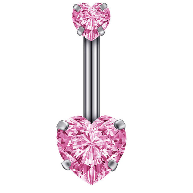 Boucle D'oreille Et De Nombril En Acier Cristal, Piercing, En Forme De Cœur, Bijoux, Sexy, Pour Le Corps, 1 Pièce - Bijoux De Corps