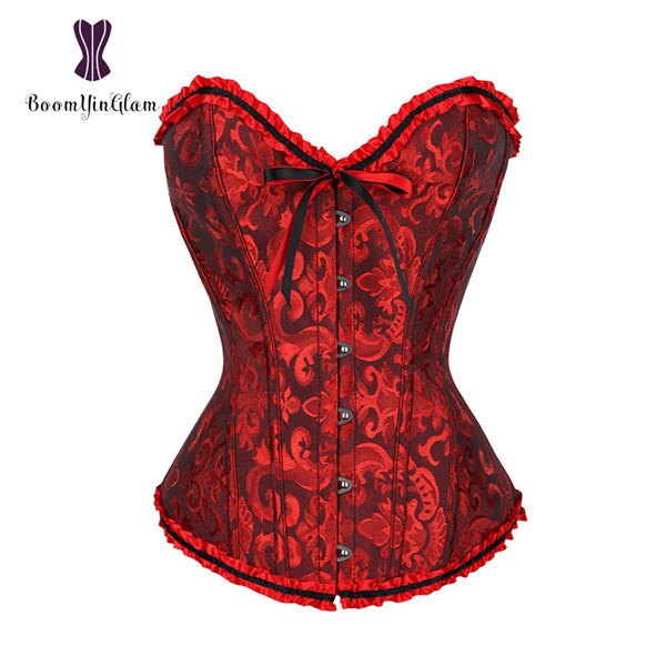 Corset Moulant En Dentelle Pour Femmes, Lingerie Sexy, Corset Plissé, Taille Xs-6xl 810 # - Bustiers Et Corsets