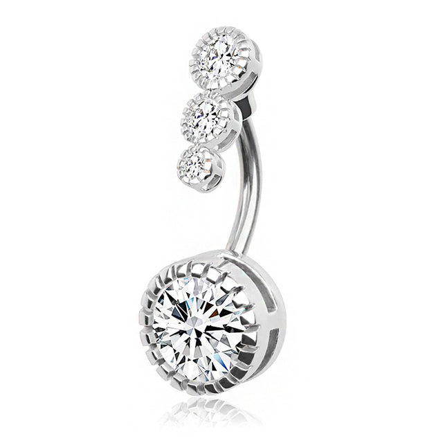Piercing Pour Le Nombril, Bijou En Acier Chirurgical 316l Et Zircon Cubique, 10 Modèles, 14g - Bijoux De Corps