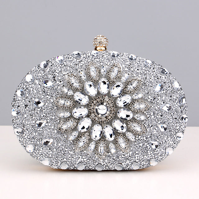 Pochette de luxe en diamant pour femmes, sac de soirée cristal